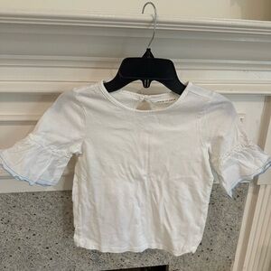 White Janie and Jack 3/4 girls shirt size 7